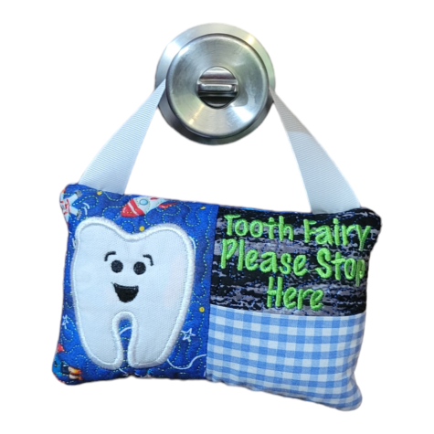 Handmade Boy Tooth Fairy Pillow with Pocket | Lost Tooth Keepsake Gift for Kids