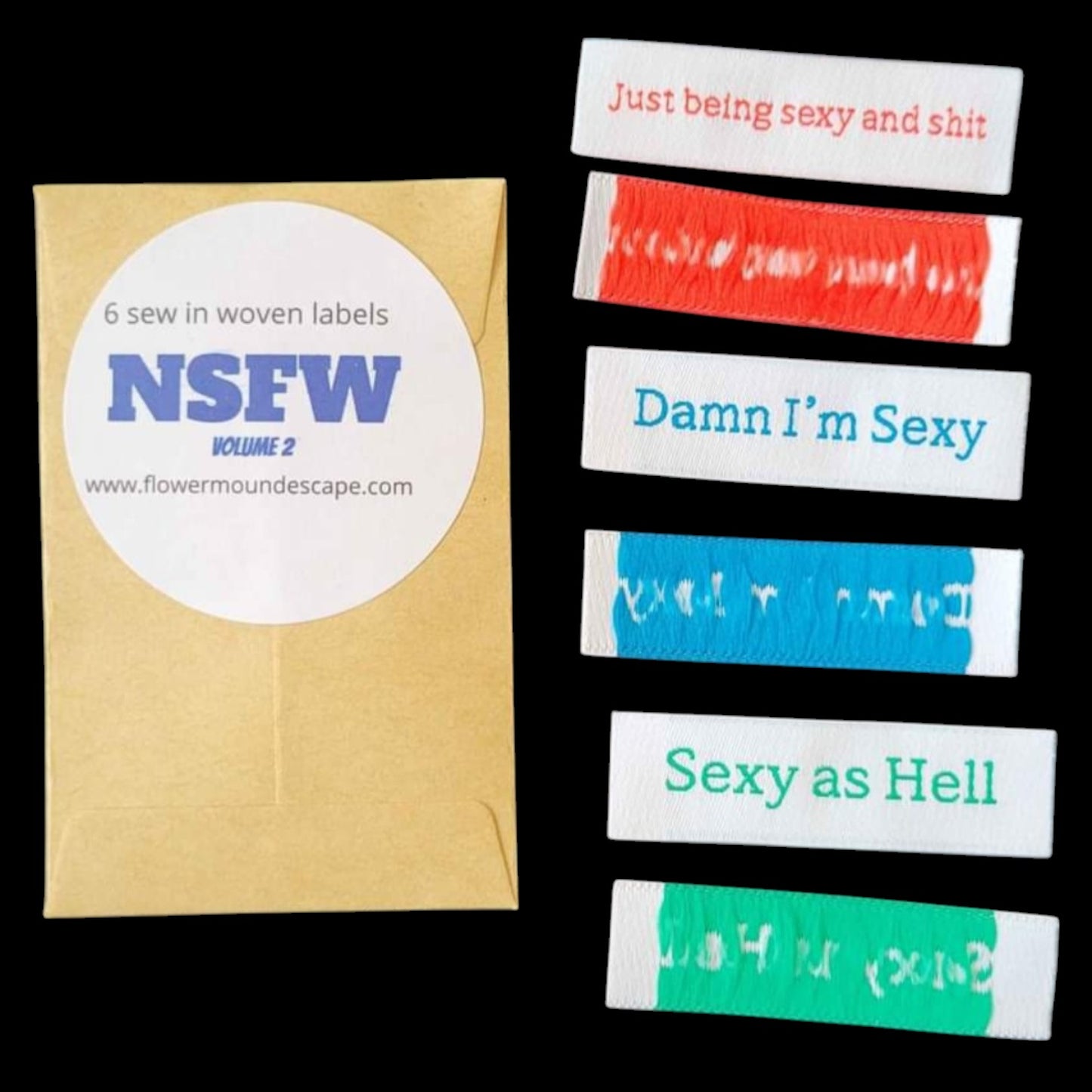 NSFW Sew-In Craft Tags – Funny Profanity Woven Labels | Vol. 1 & Vol. 2