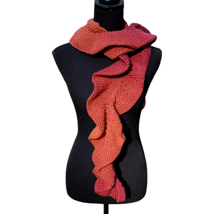 Pumpkin and Spice Handmade Ruffled Scarf | Cozy & Warm