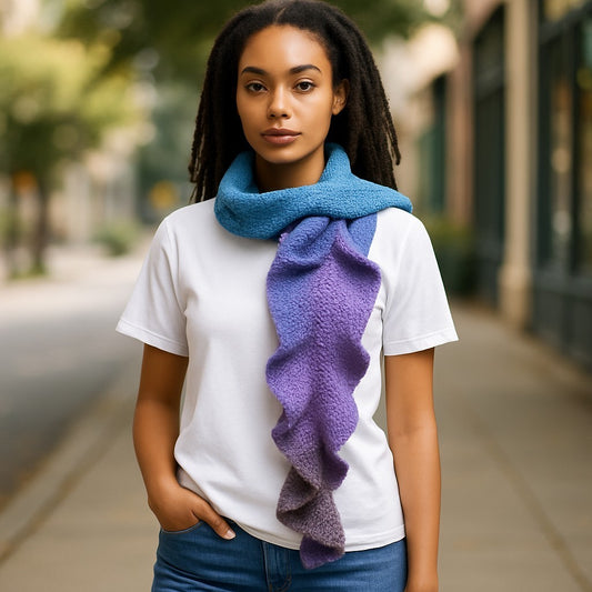 Evening Dreams Ruffle Scarf – Soft & Stylish Winter Accessory | Cozy Knit Scarf