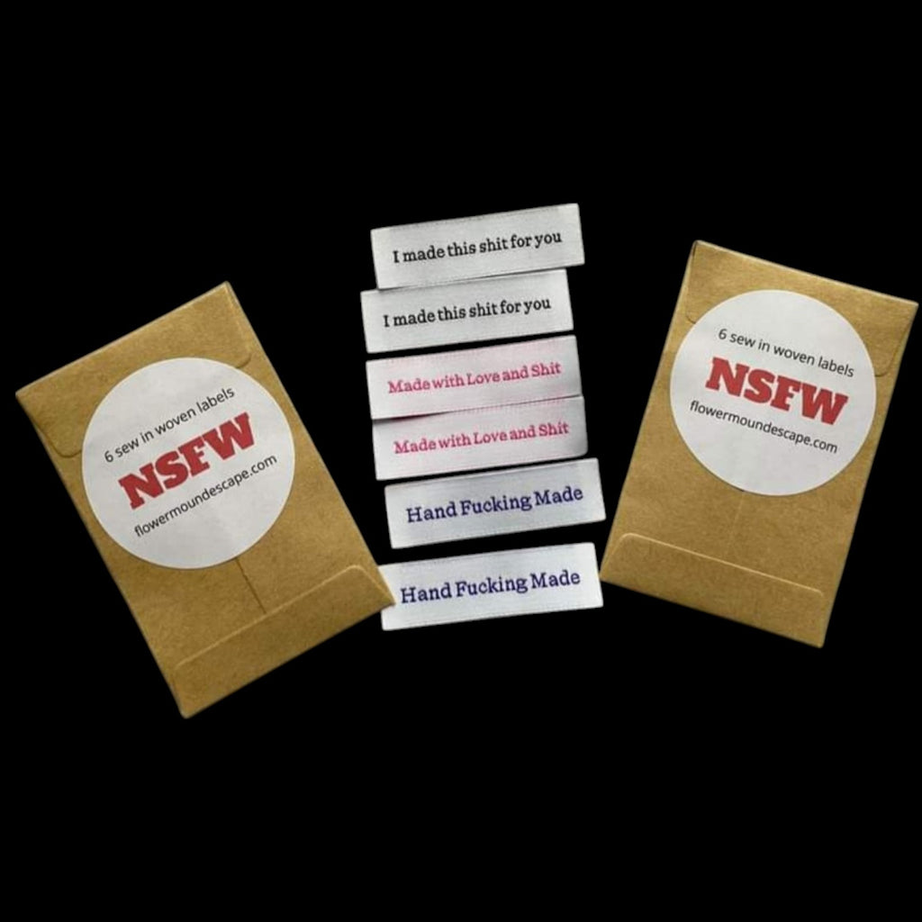 NSFW Sew-In Craft Tags – Funny Profanity Woven Labels | Vol. 1 & Vol. 2