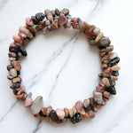 Natural Stones Memory Wire Bracelet | Handmade & Plus-Size Friendly Jewelry