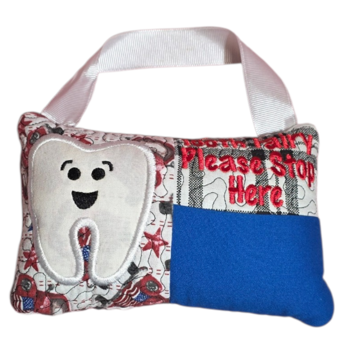 Handmade Boy Tooth Fairy Pillow with Pocket | Lost Tooth Keepsake Gift for Kids
