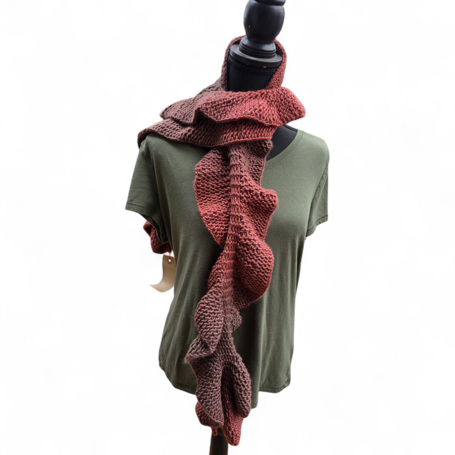Handmade Wool Blend Ruffle Scarf – Adult Length, Limited Colors