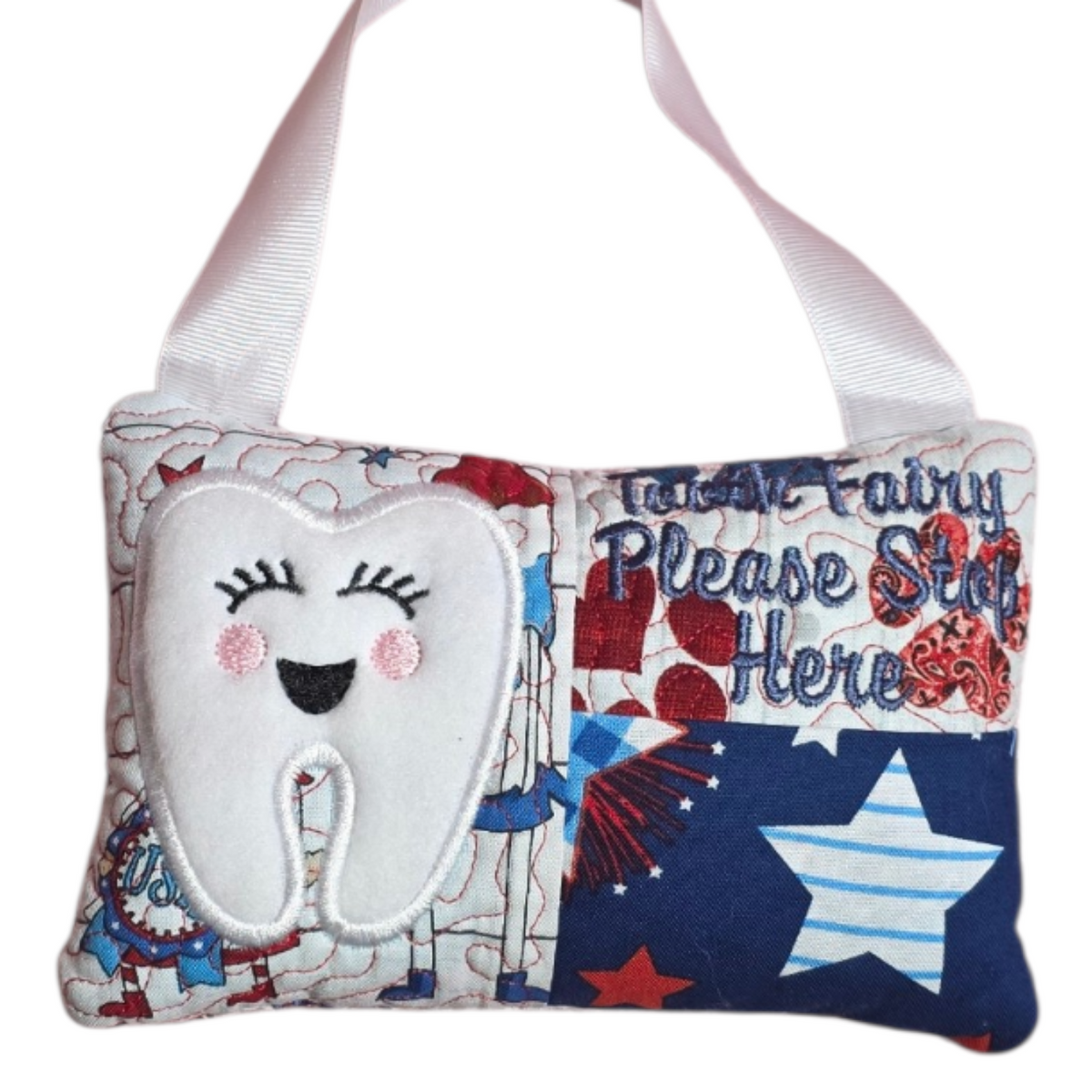 Handmade Girl Tooth Fairy Pillow with Pocket | Lost Tooth Keepsake Gift for Kids