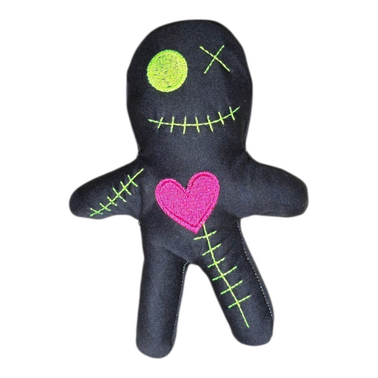 Black Poppet Stuffie – Handmade Solid Black Plush Doll