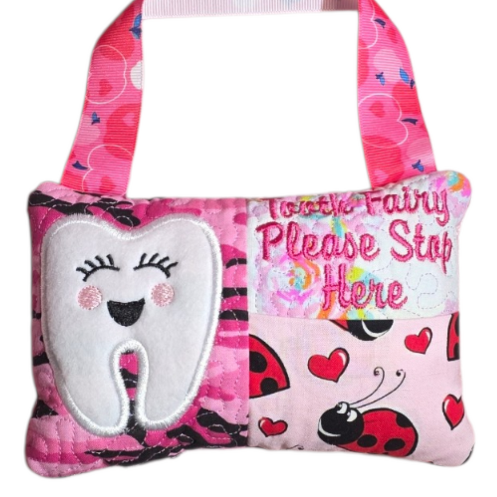 Handmade Girl Tooth Fairy Pillow with Pocket | Lost Tooth Keepsake Gift for Kids