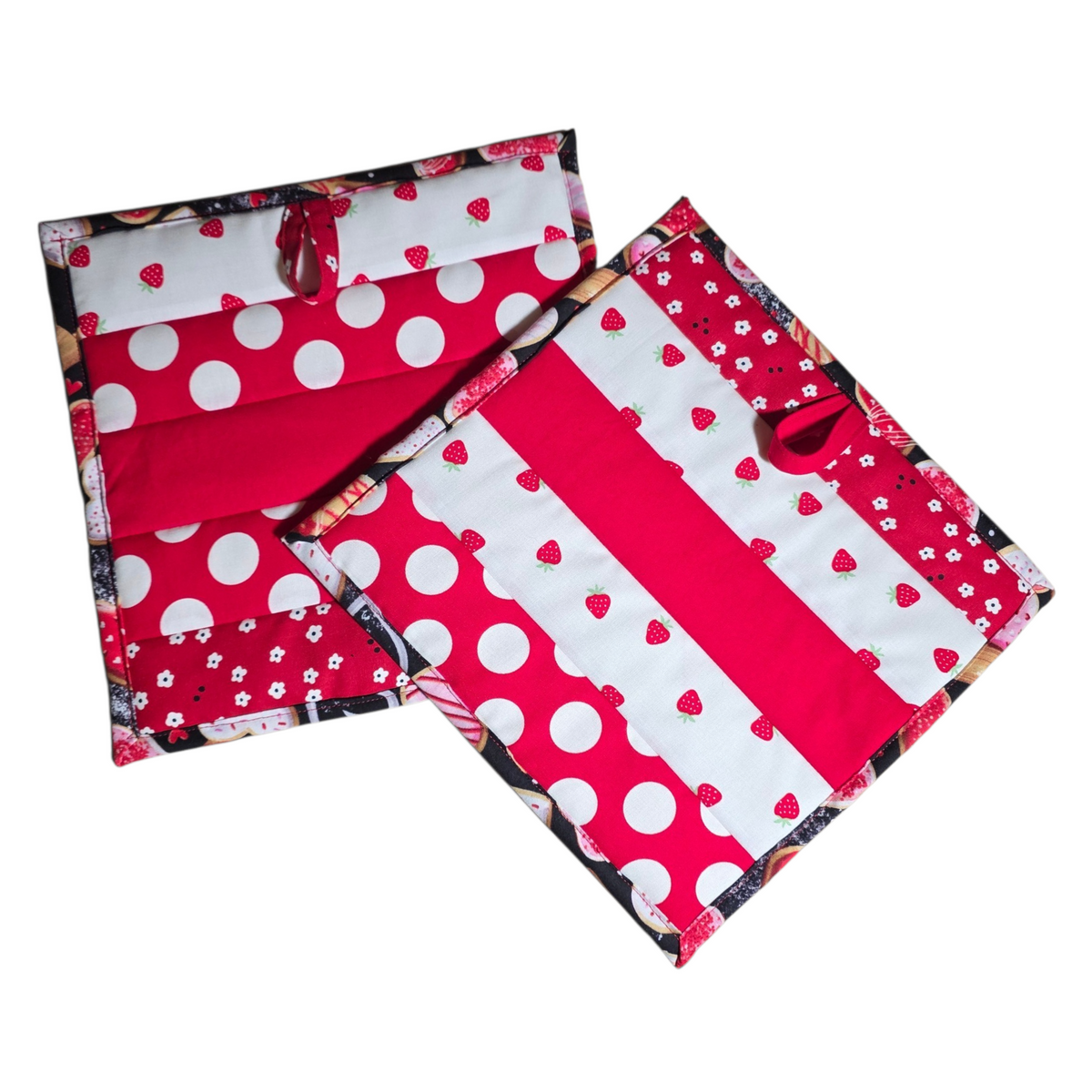 Quilted Stripes Oversized Potholder Set – Handmade Cotton Heat Resistant Hot Pads