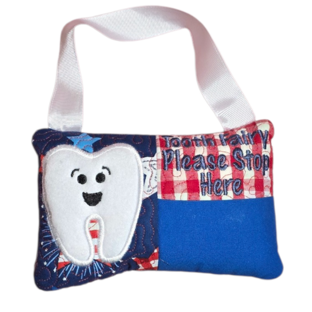 Handmade Boy Tooth Fairy Pillow with Pocket | Lost Tooth Keepsake Gift for Kids