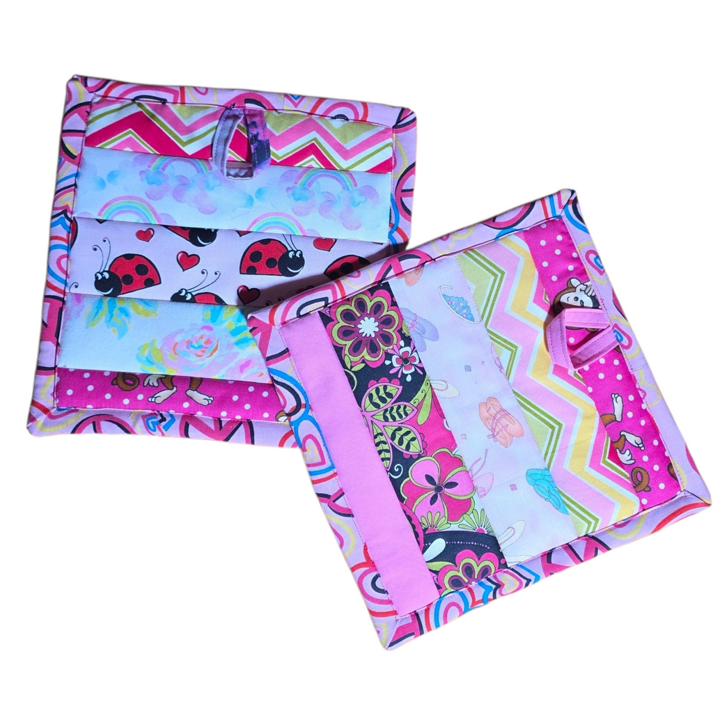 Quilted Stripes Oversized Potholder Set – Handmade Cotton Heat Resistant Hot Pads