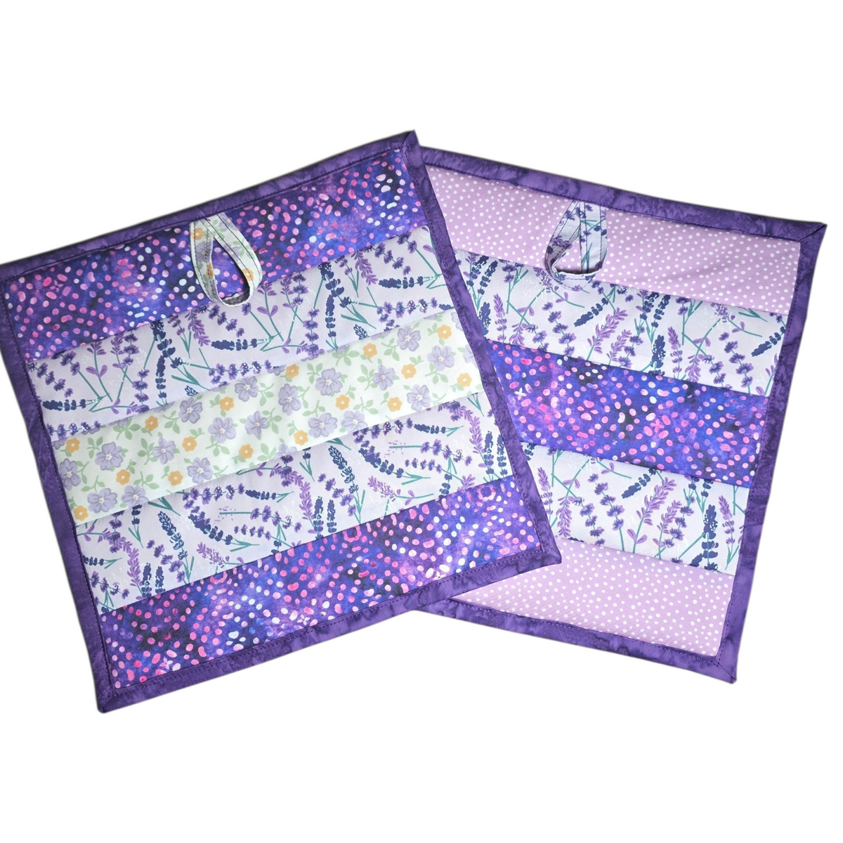 Quilted Stripes Oversized Potholder Set – Handmade Cotton Heat Resistant Hot Pads