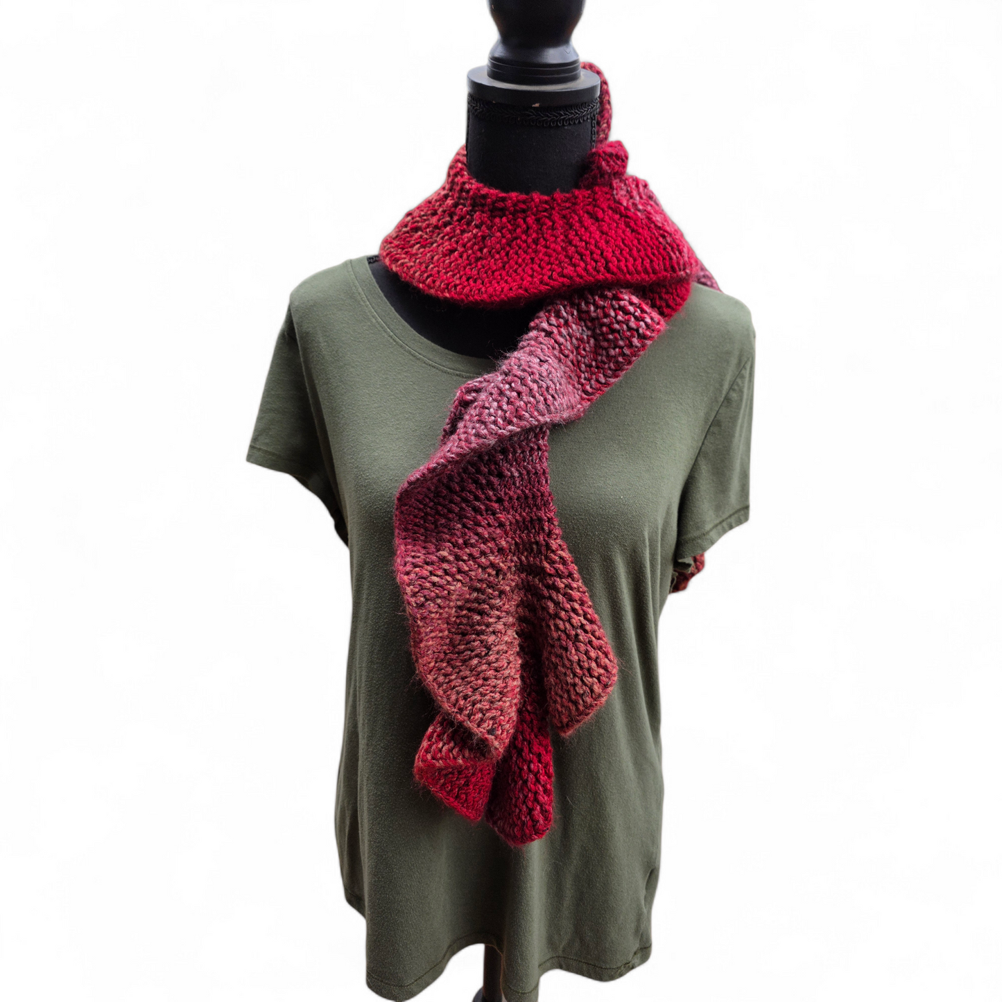 Premium Acrylic Handmade Scarf – Adult Length Ruffled Edge Scarf in Vibrant Color