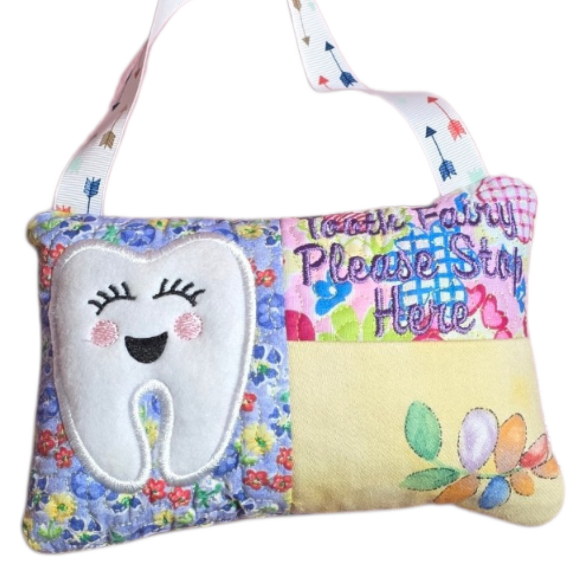 Handmade Girl Tooth Fairy Pillow with Pocket | Lost Tooth Keepsake Gift for Kids