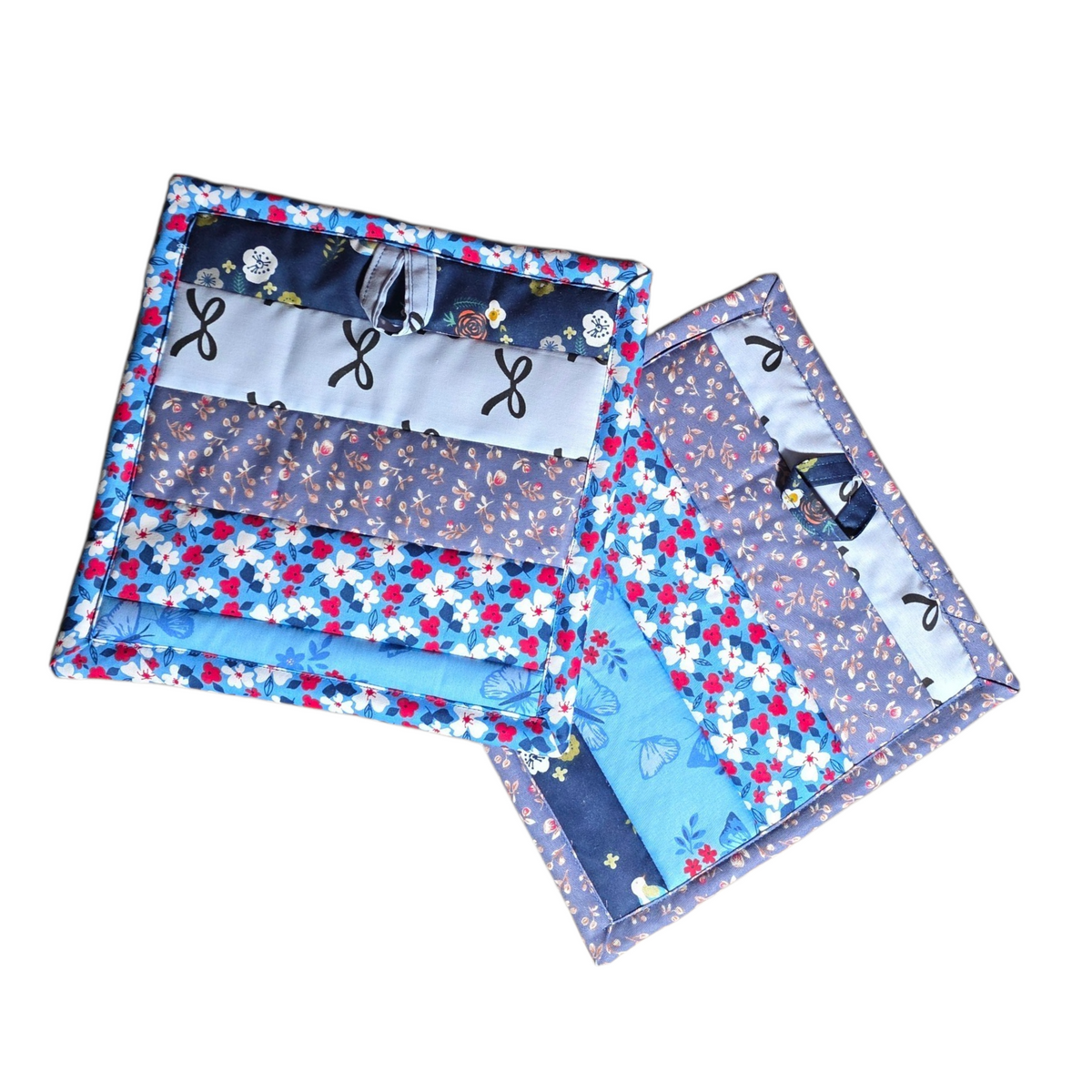Quilted Stripes Oversized Potholder Set – Handmade Cotton Heat Resistant Hot Pads