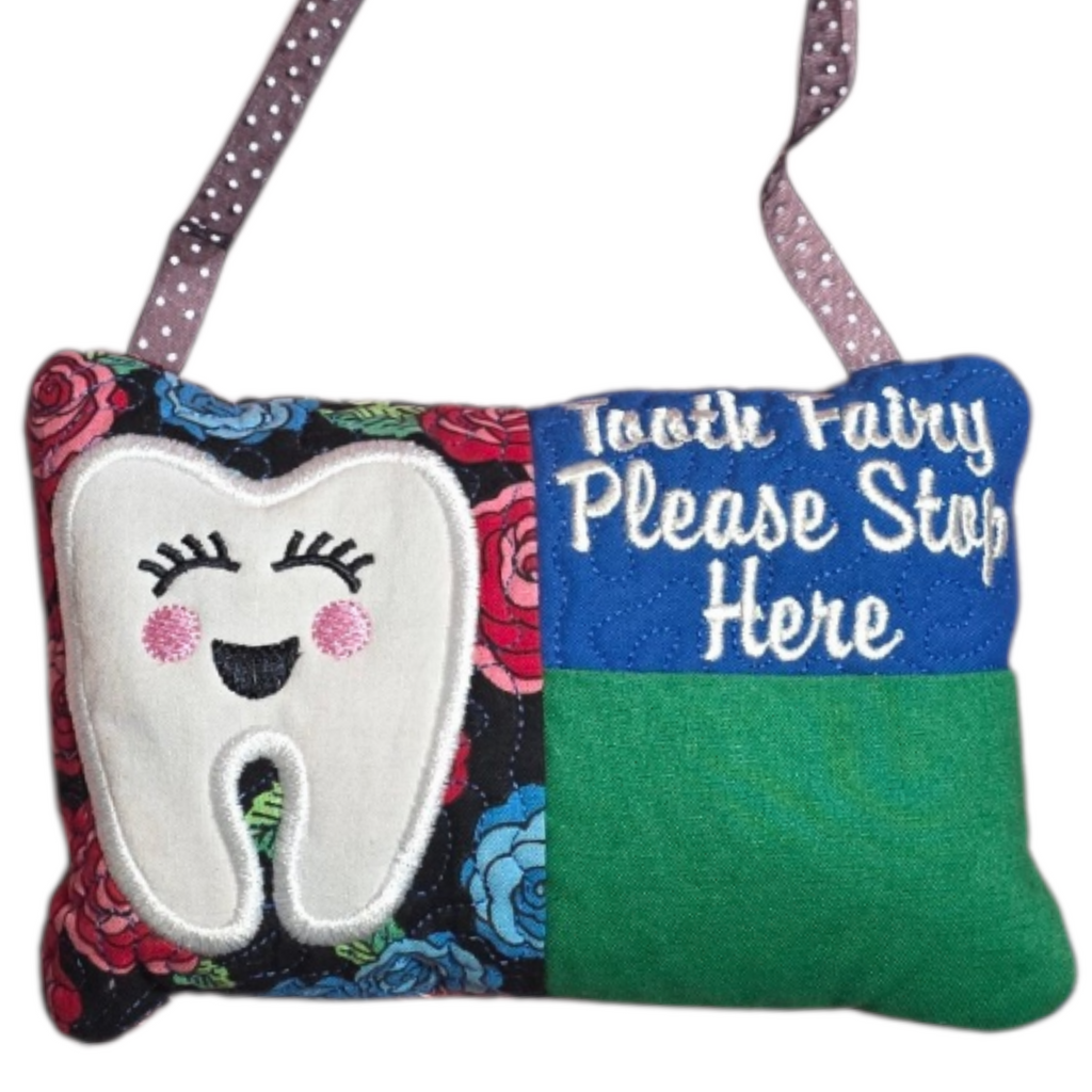 Handmade Girl Tooth Fairy Pillow with Pocket | Lost Tooth Keepsake Gift for Kids