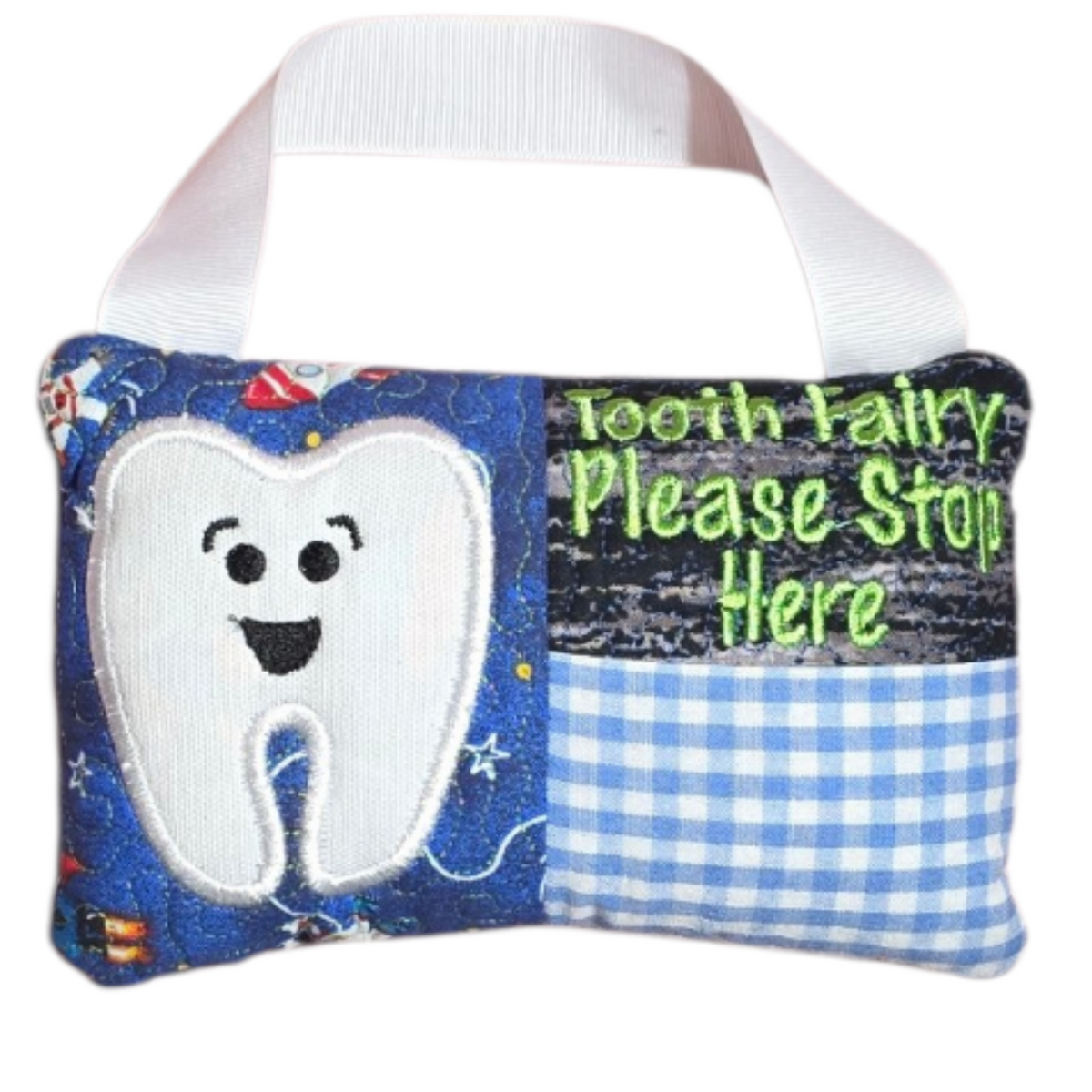 Handmade Boy Tooth Fairy Pillow with Pocket | Lost Tooth Keepsake Gift for Kids