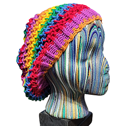 Box of Crayons Loom Knit Slouchy Hat-