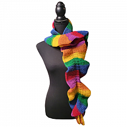 Box of Crayons Loom Knit Ruffle Scarf-