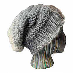 White and Gray Slouch Hat