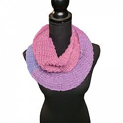 Long Pastel Infinity Scarf- Loom knit-