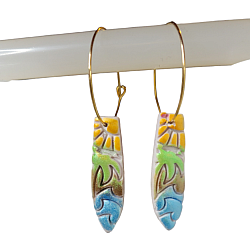 Painted Palm Tree Earrings-