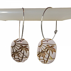 Palm Tree Outline Earrings-summer earrings